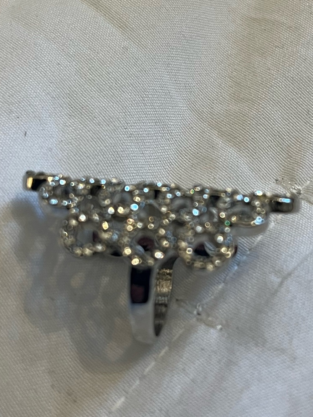 Silver Crystal Statement Ring - Picture 2 of 2
